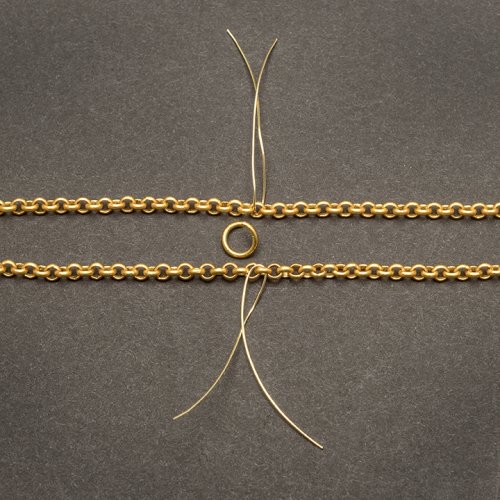 Nancy Chase's Waist Chain with Malachite Drops - , Contemporary Wire Jewelry, Loops, Wire Loop, Wrapped Wire Loop, Beads, Thread wire through each chains